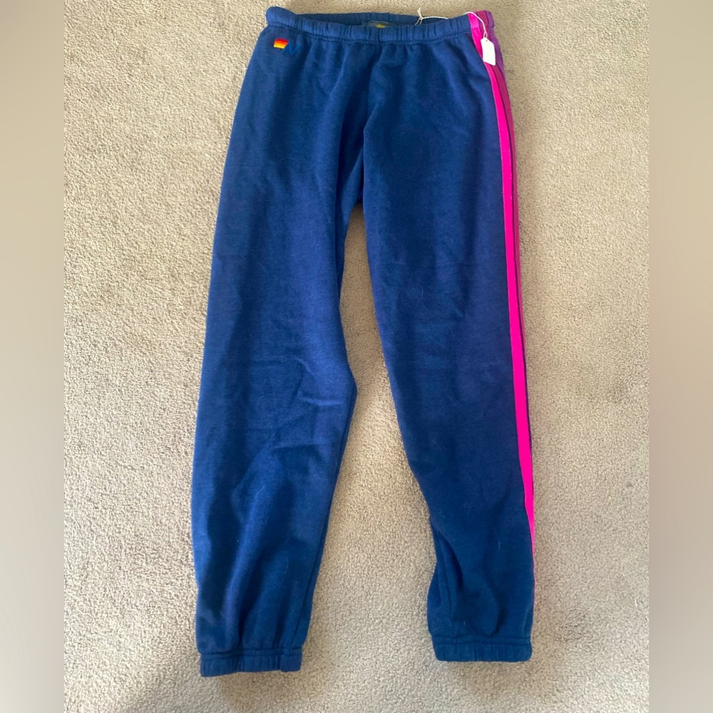 Navy Aviator Nation 5 stripe sweatpants